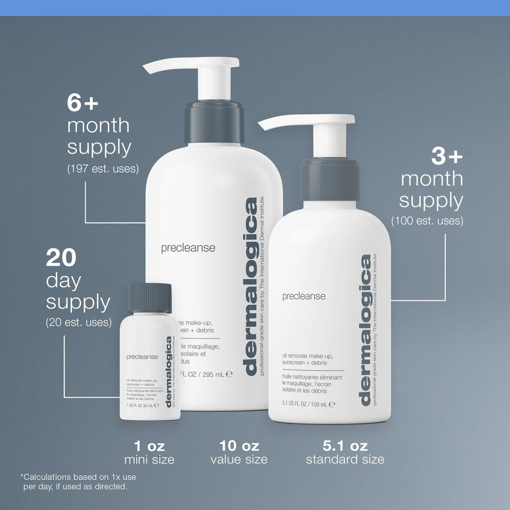Dermalogica PreCleanse shown in night-time skincare routine visuals.