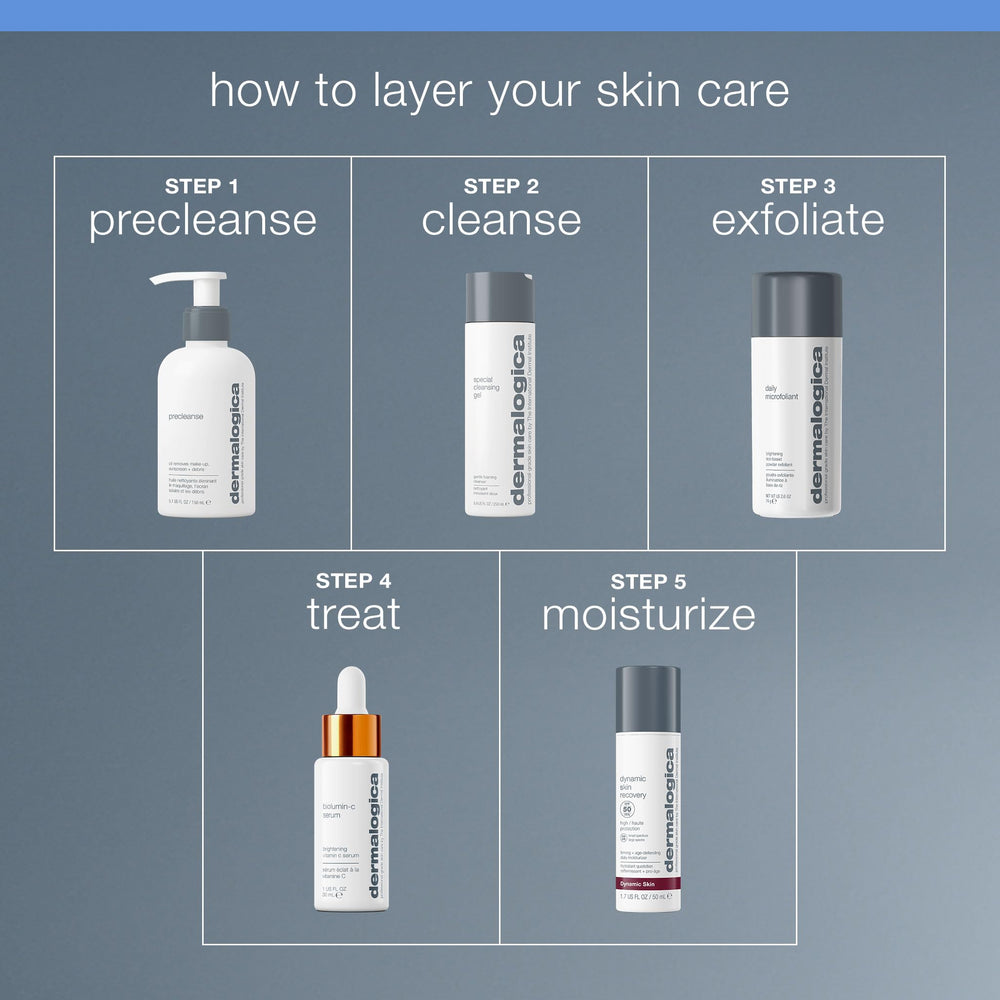 Dermalogica Precleanse bottle shown with cotton pads to suggest gentleness.