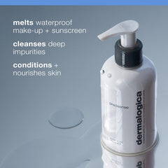 Dermalogica Precleanse oil texture dispensing for deep pore cleansing.