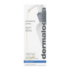 Dermalogica PreCleanse being poured to remove makeup and sunscreen effectively.