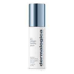 Dermalogica Pro Collagen Banking Serum bottle showcases premium packaging for hydration-ready skin.