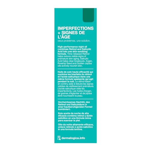 Dermalogica Retinol Clearing Oil with argan oil nourishes skin balance