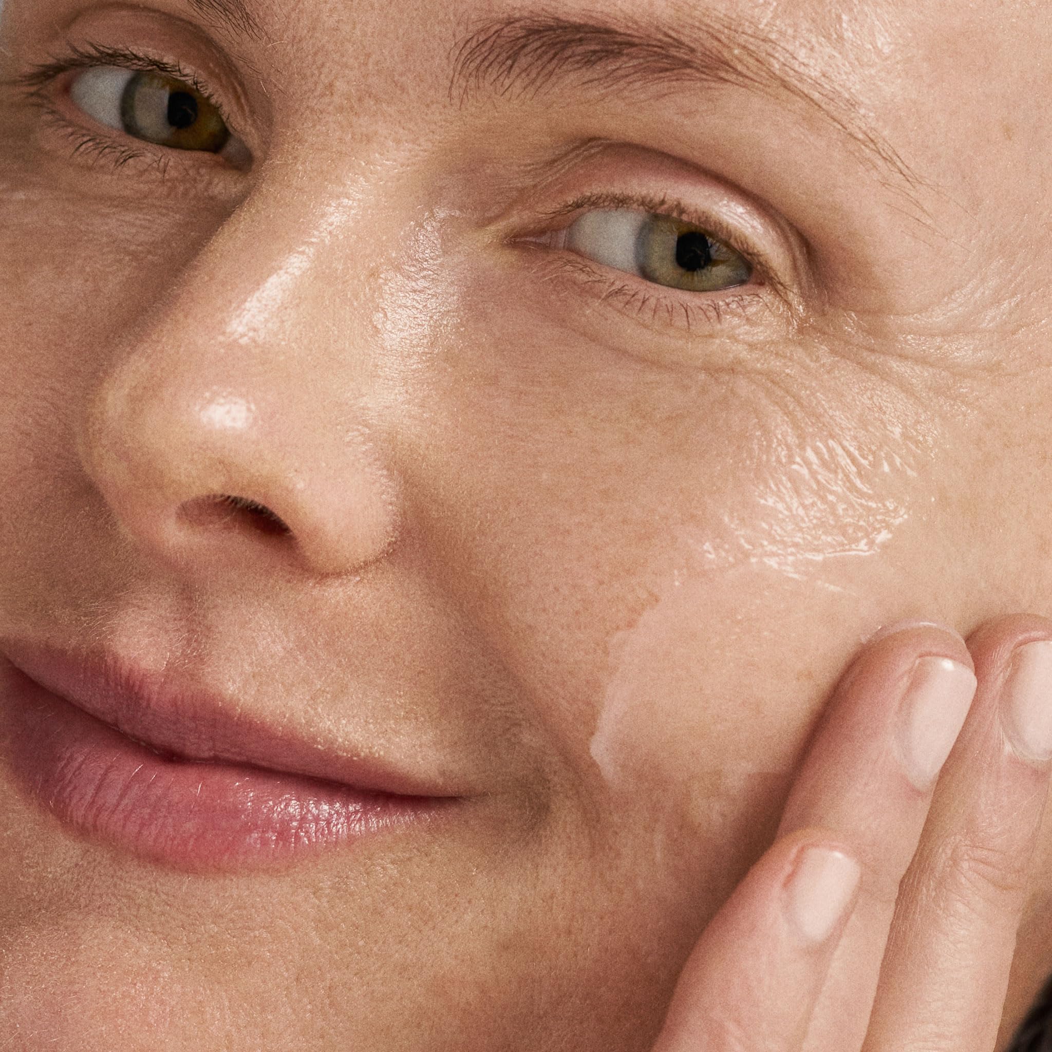 Dermalogica routine scene shows cleansing, misting, and moisturizing steps.