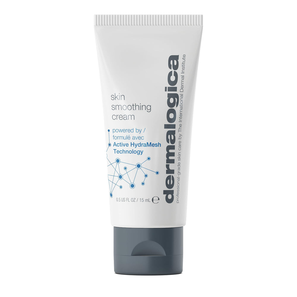 Dermalogica Skin Smoothing Cream bottle closeup shows hydration benefits