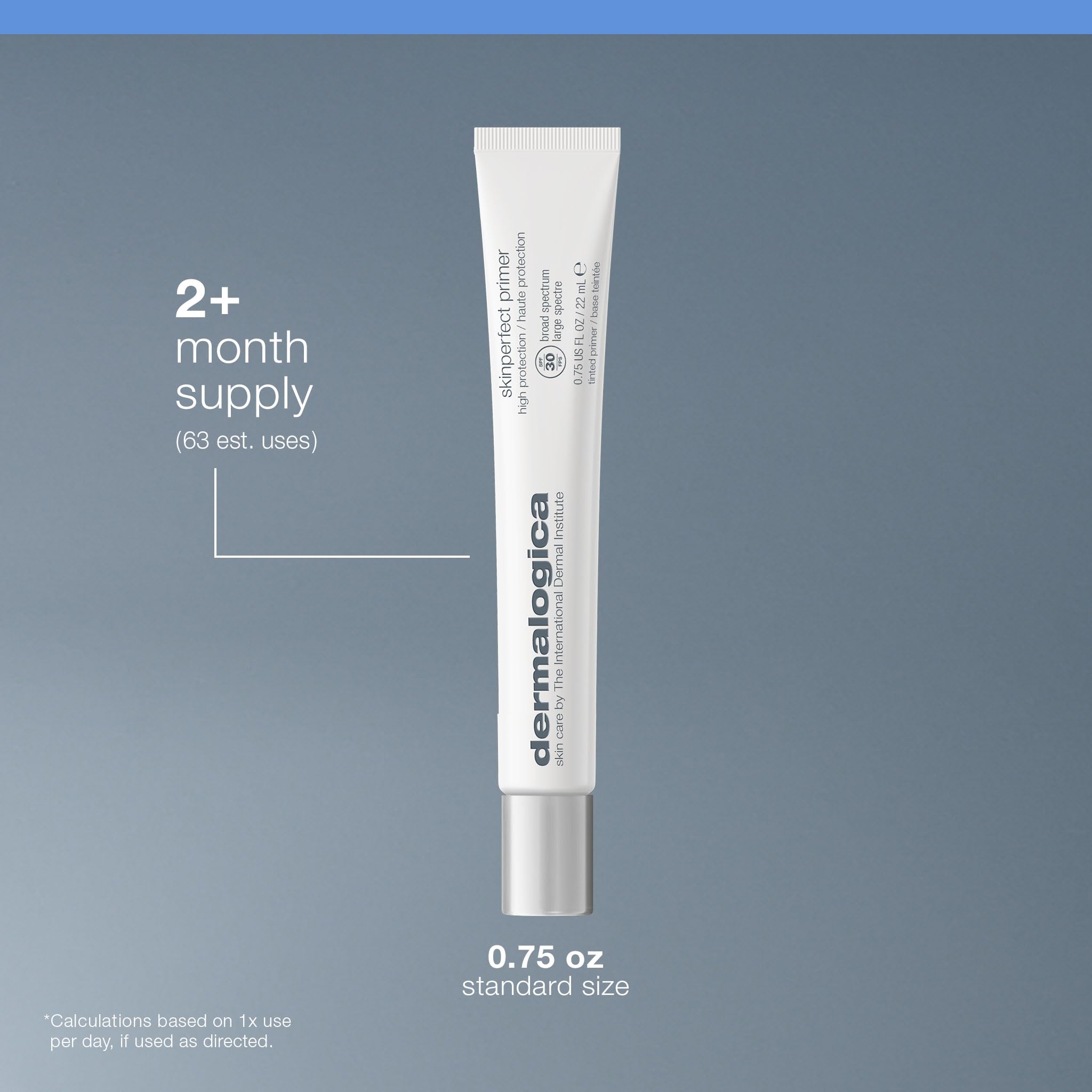 Dermalogica Skinperfect Primer SPF30 tube close-up demonstrates smooth, even application