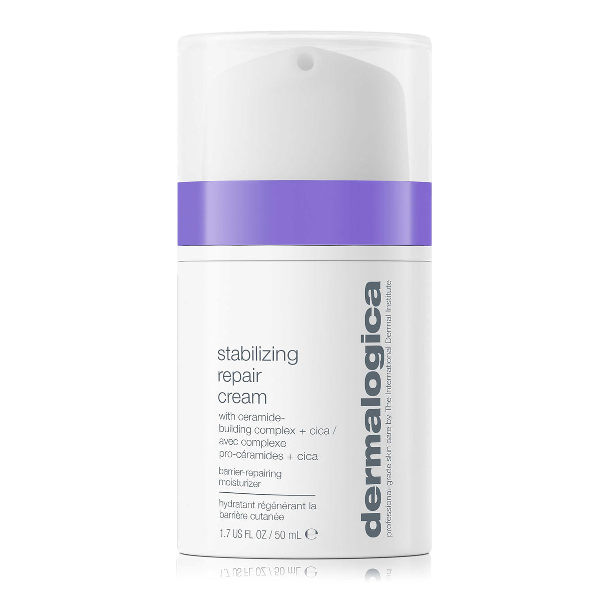 Dermalogica Stabilizing Repair Cream jar closeup, helps calm sensitive skin.
