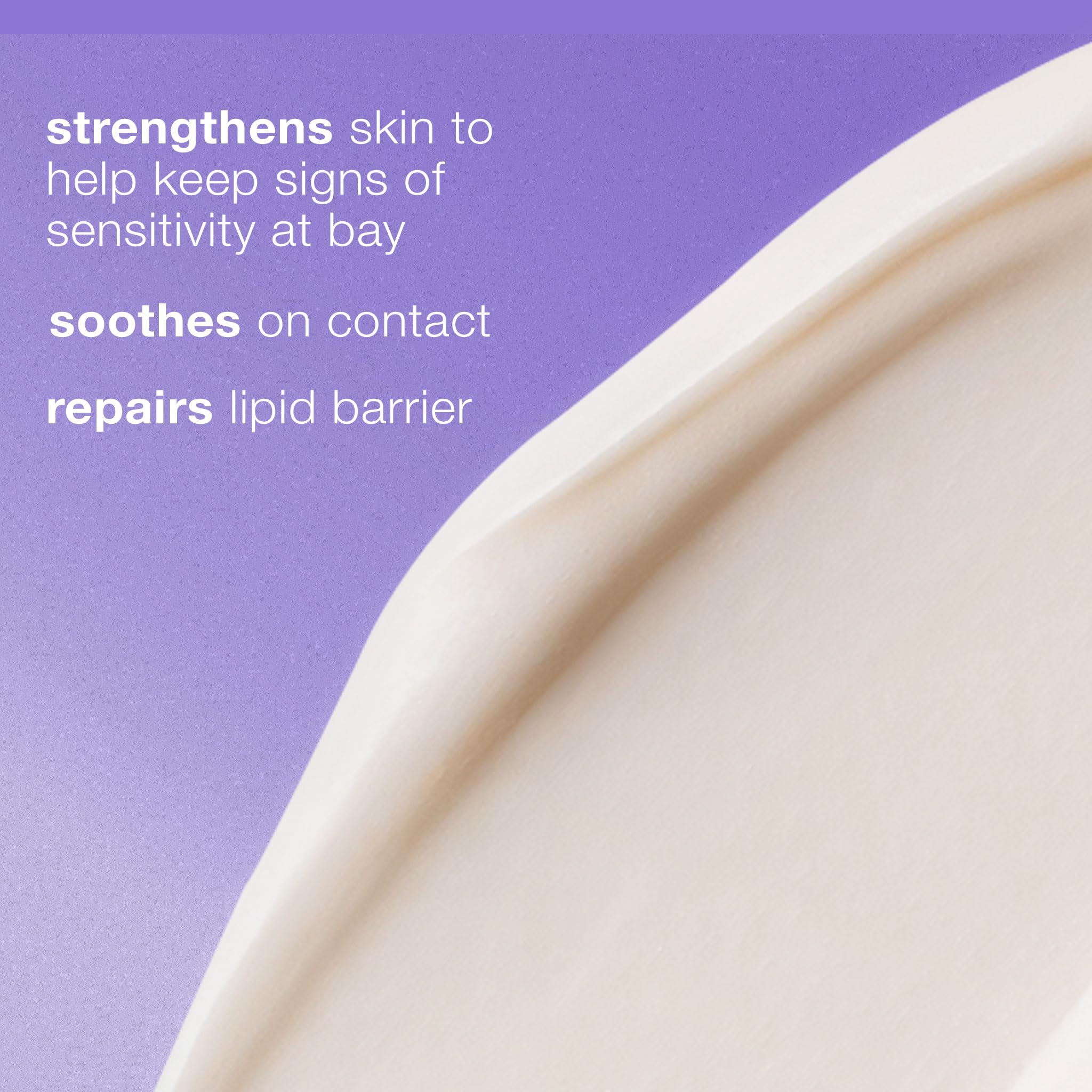 Dermalogica Stabilizing Repair Cream on palm, creamy texture for instant comfort.