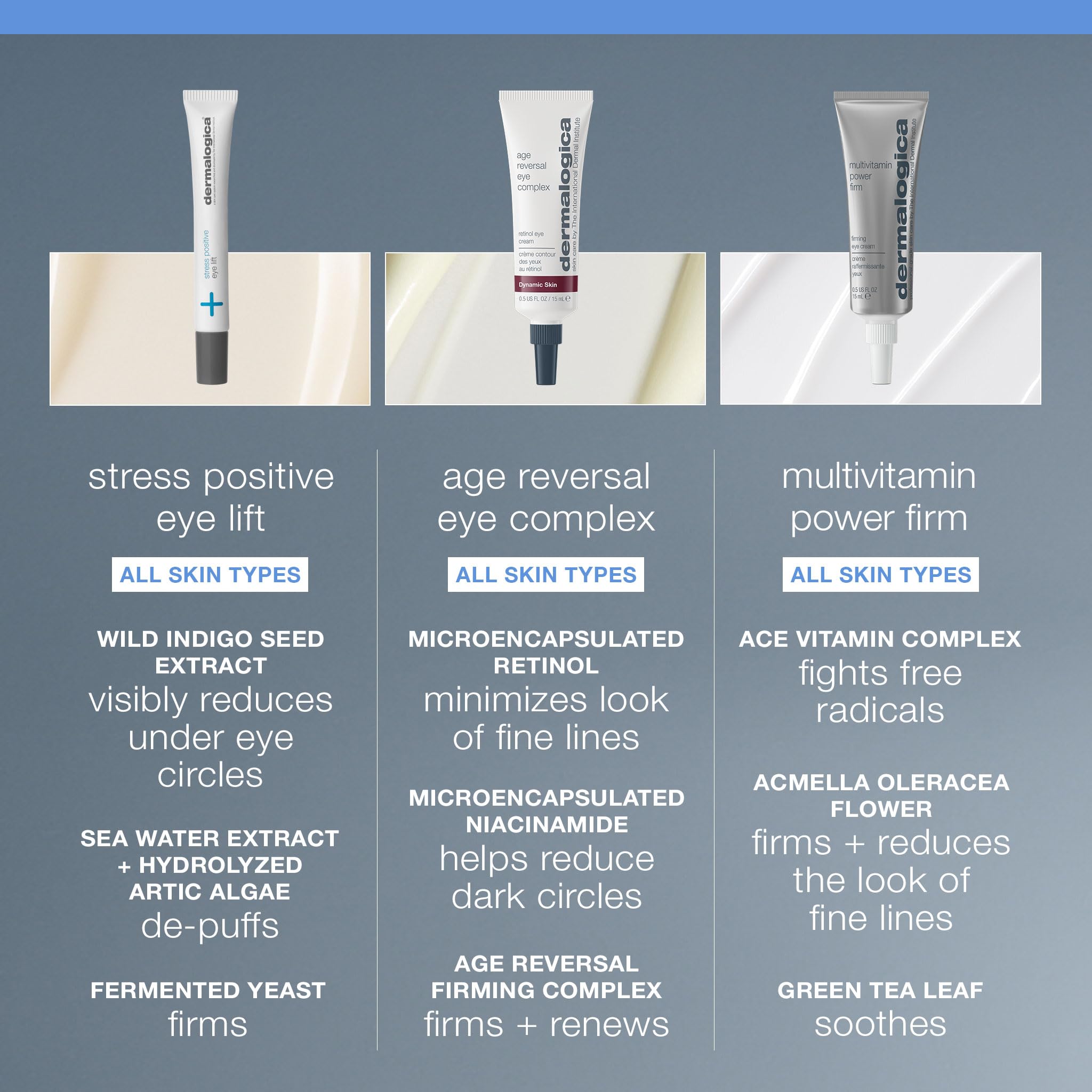 Dermalogica Stress Positive Eye Lift Mask sea water extract visibly helps de-puff around the eyes
