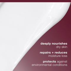 Dermalogica Super Rich Repair application gesture on cheek demonstrates daily nourishment routine.