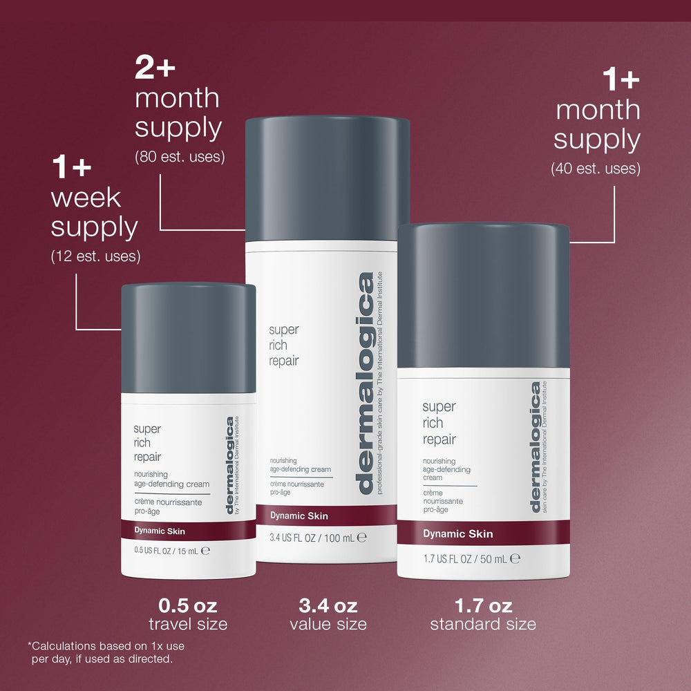Dermalogica Super Rich Repair bottle with soft lighting highlights environmental defense benefits.