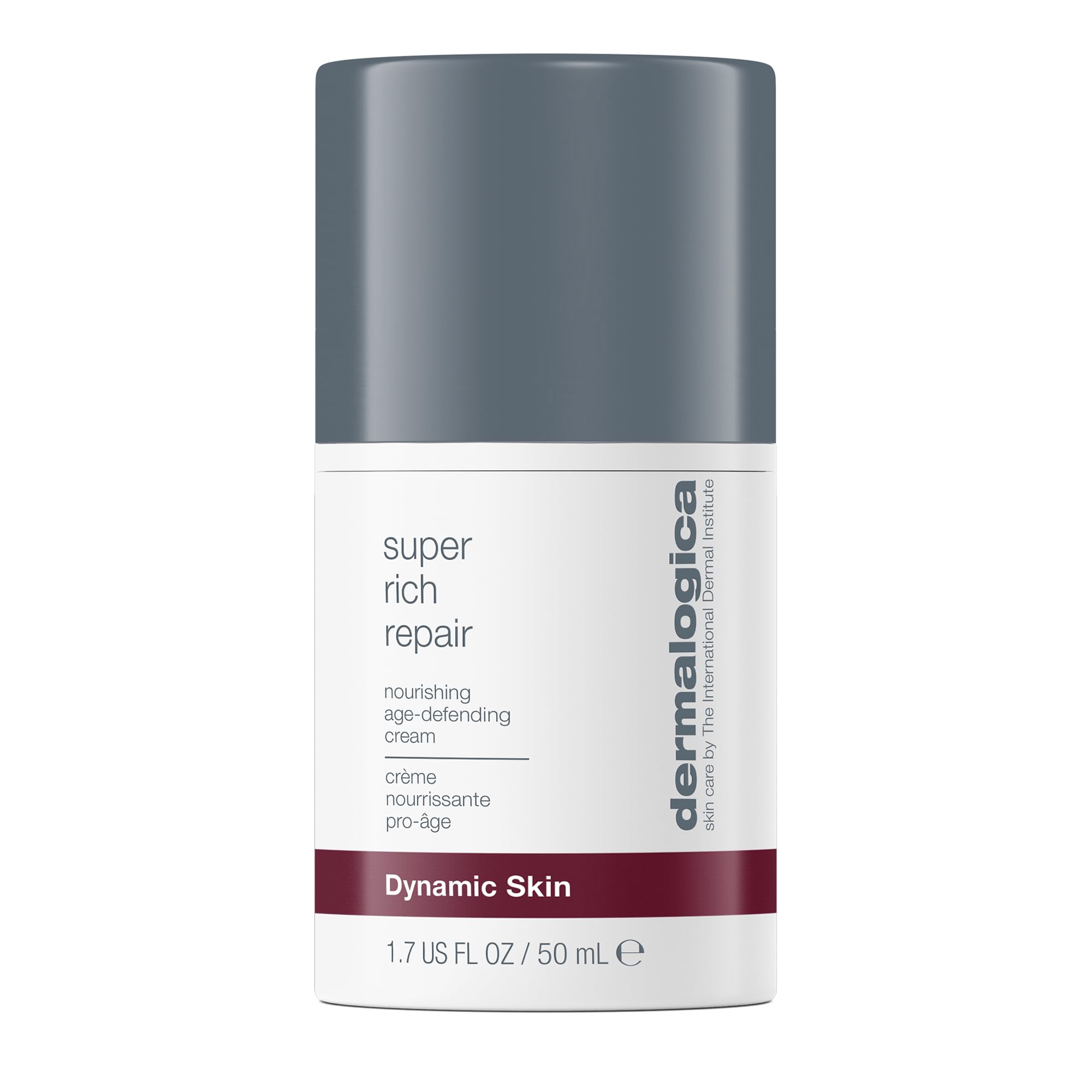 Dermalogica Super Rich Repair jar front shows rich hydration for dry skin.
