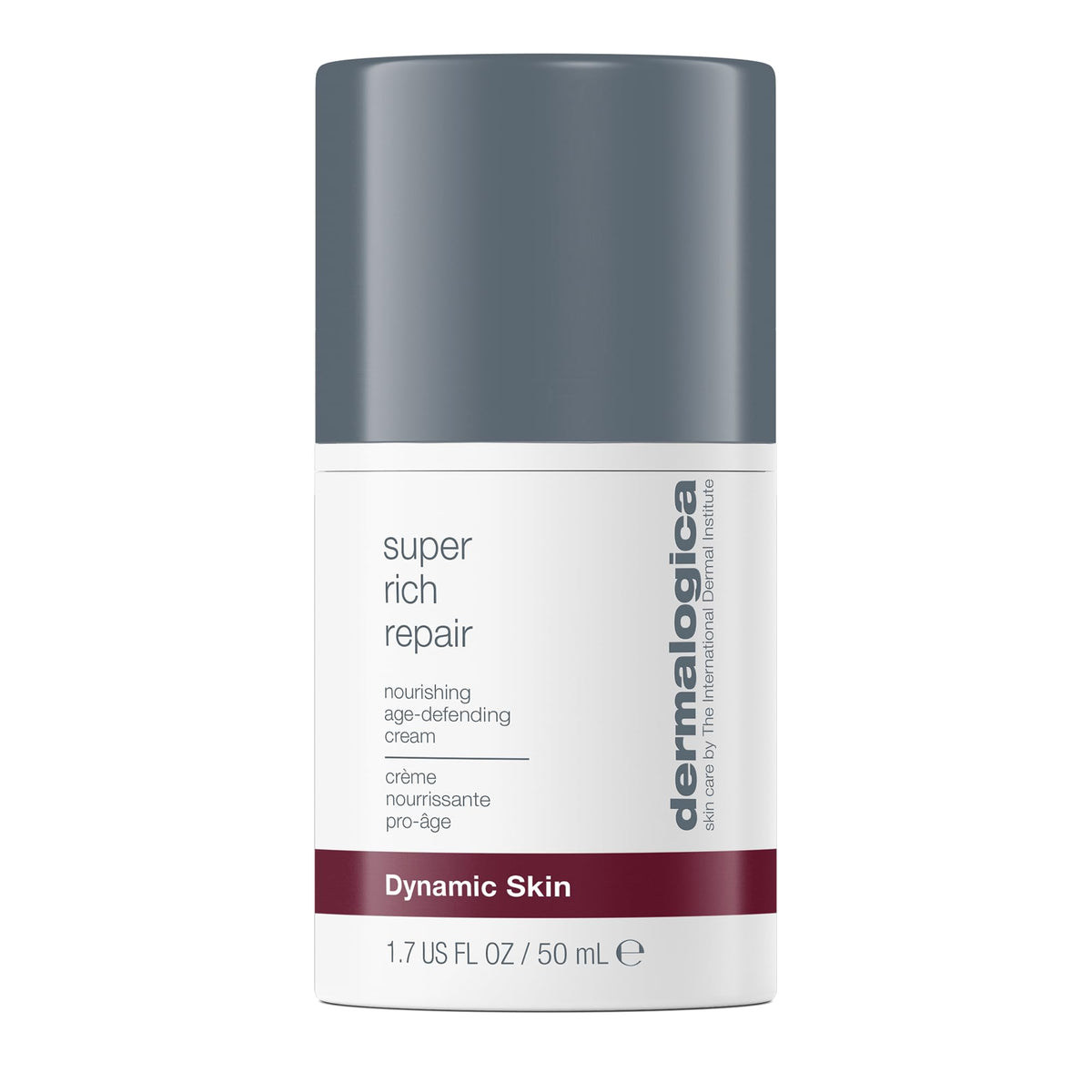 Dermalogica Super Rich Repair jar front shows rich hydration for dry skin.