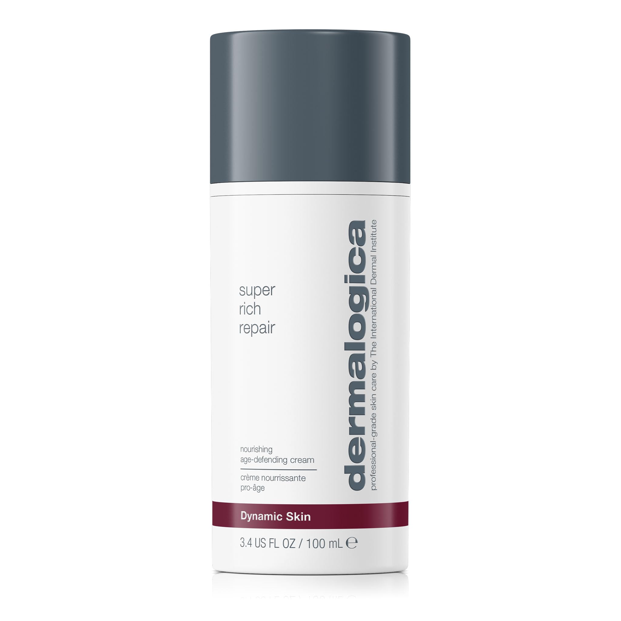 Dermalogica Super Rich Repair tub closeup highlights rich hydration for chronically dry skin.