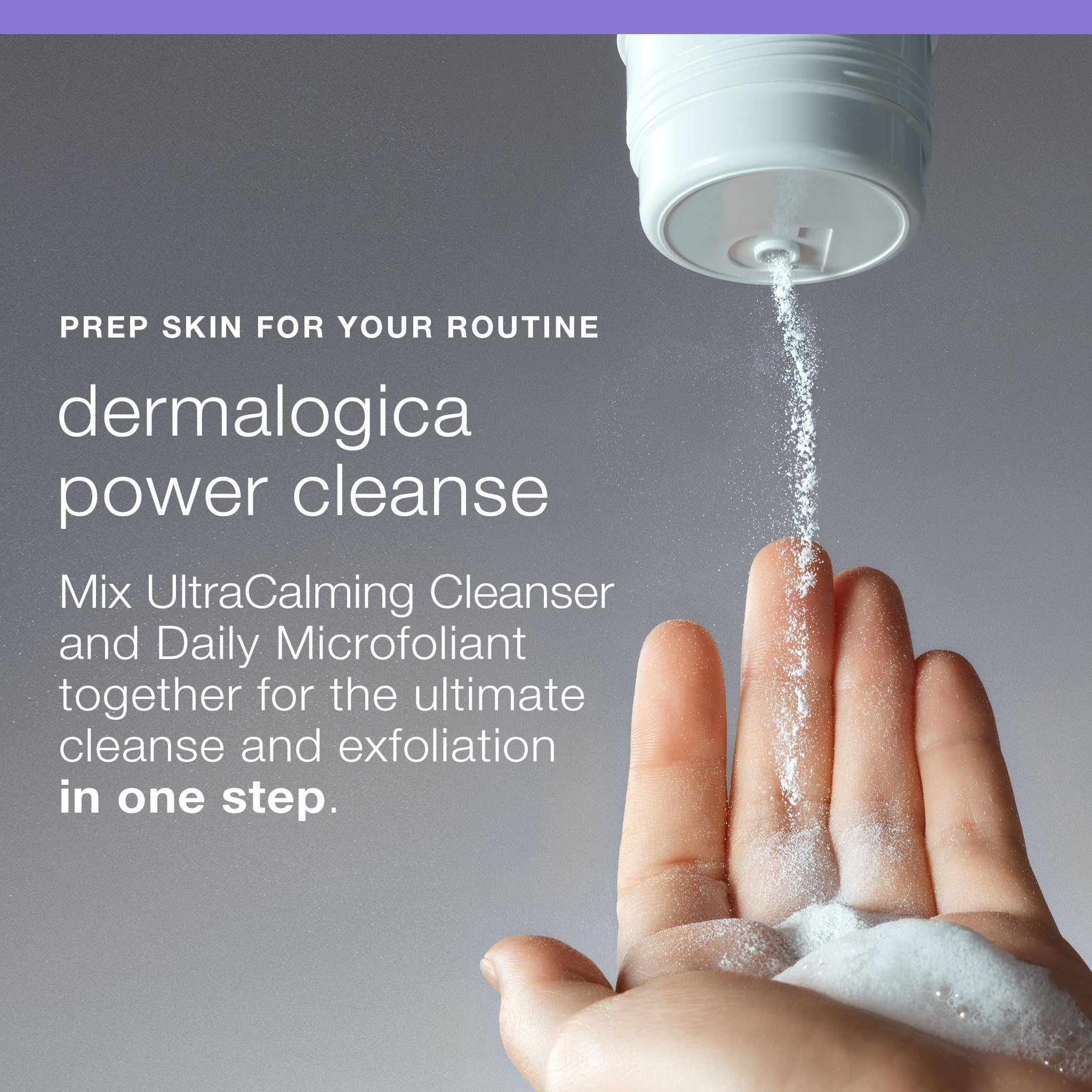 Dermalogica Ultracalming Cleanser followed by mist and moisturizer for balanced care