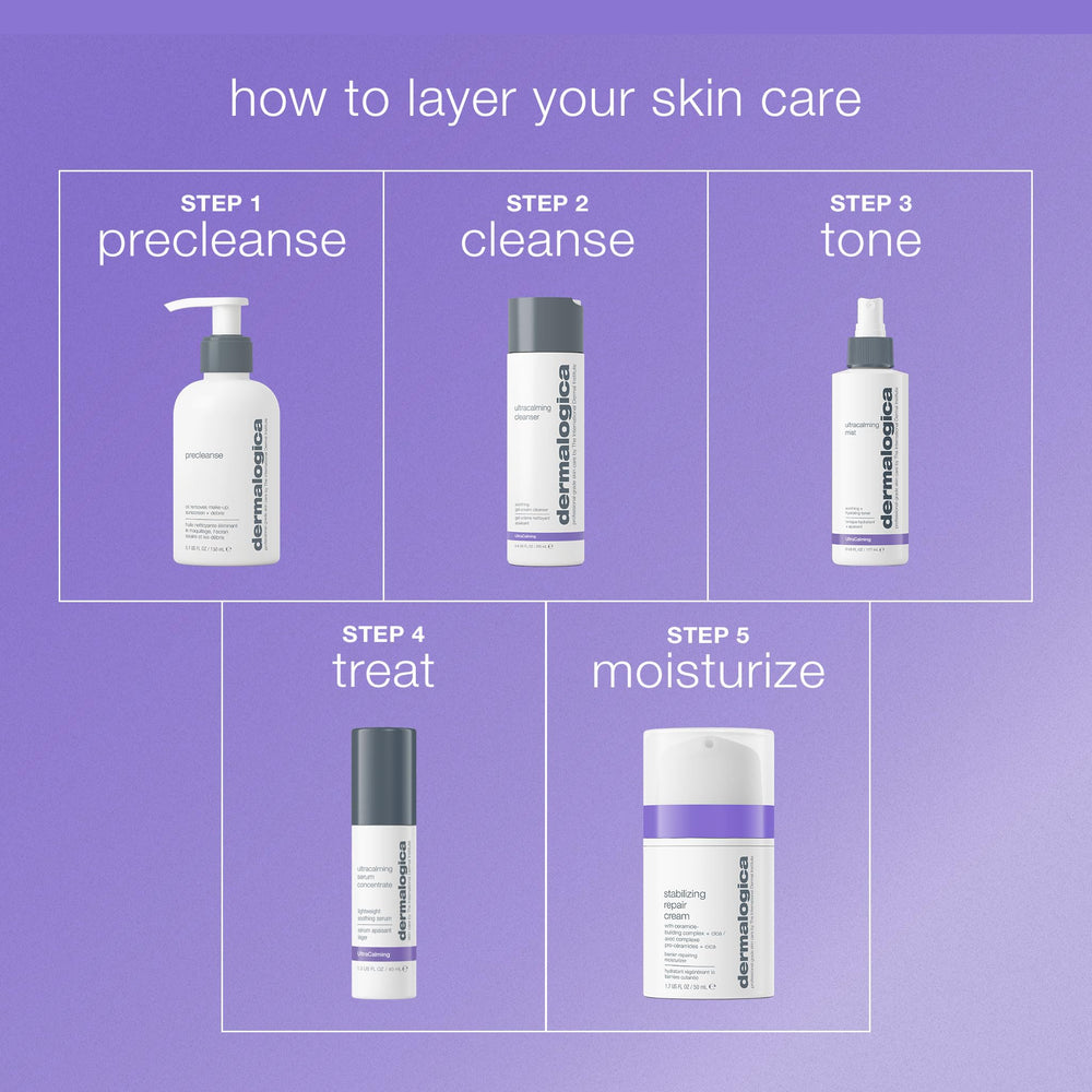 Dermalogica Ultracalming Serum Concentrate texture swirl demonstrates lightweight hydration