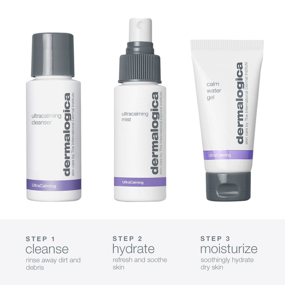 Dermalogica Ultracalming Water-Gel Moisturizer jar hydrates and fortifies the skin barrier.