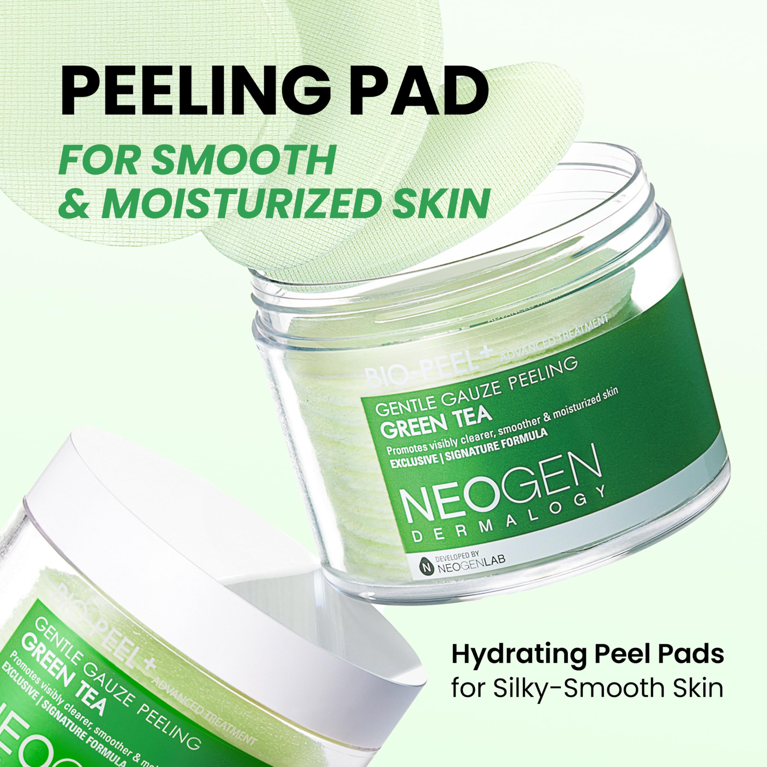 DERMALOGY Bio-Peel Gauze Pads close-up texture highlights multi-layer gauze exfoliation.