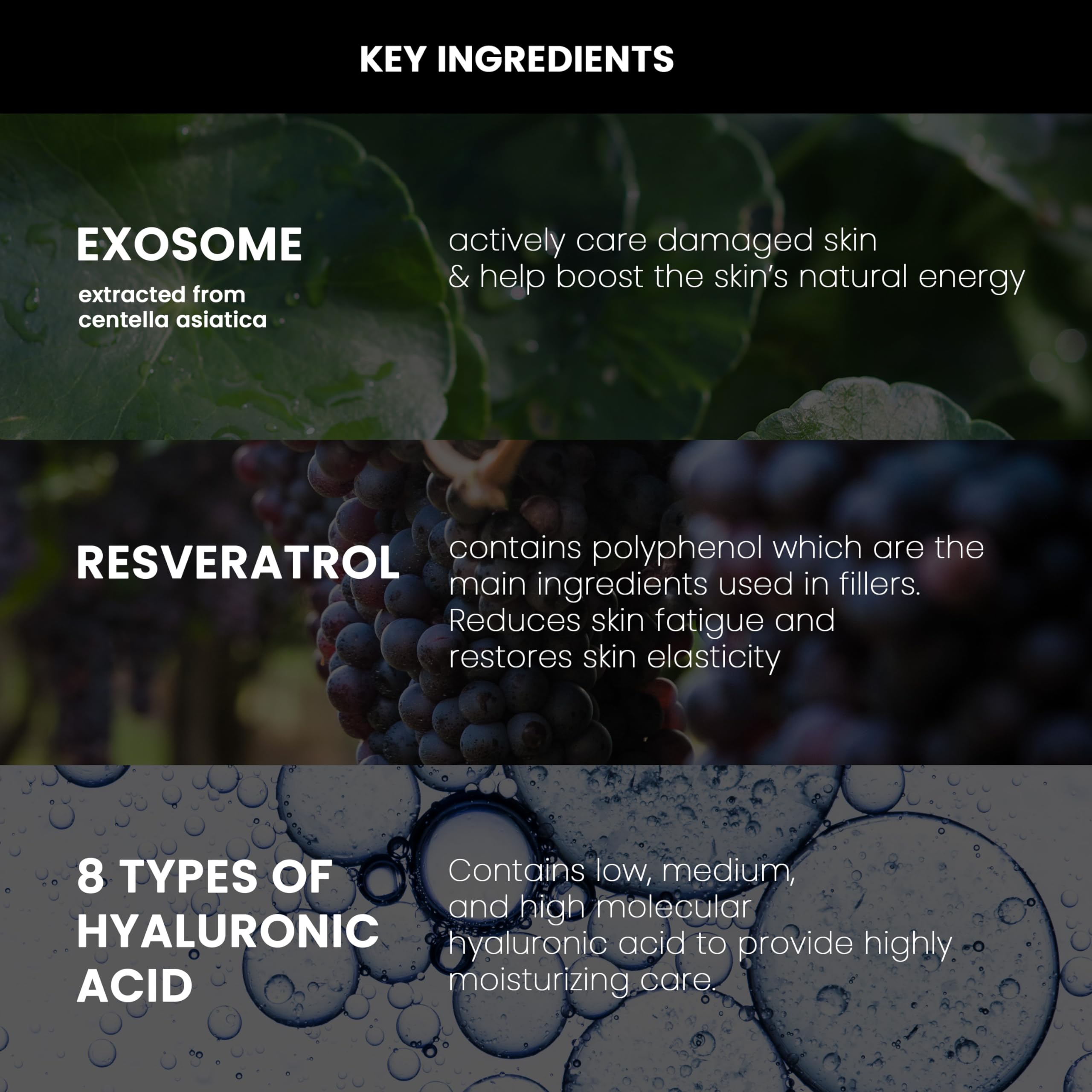 8-types hyaluronic acid visual reference illustrating long-lasting moisture across skin layers.