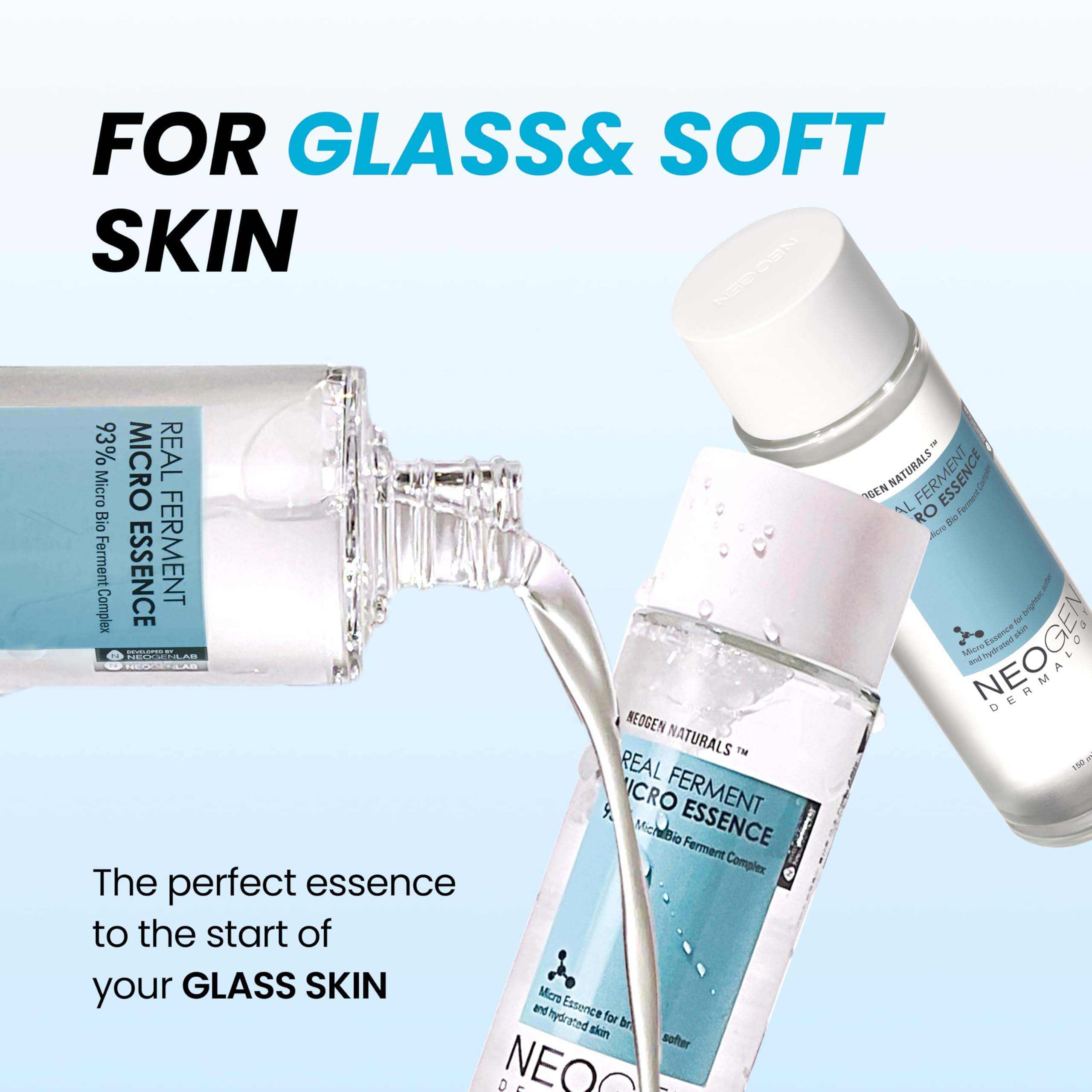 DERMALOGY Real Ferment Micro Essence bottle pour conveys easy, soothing application.