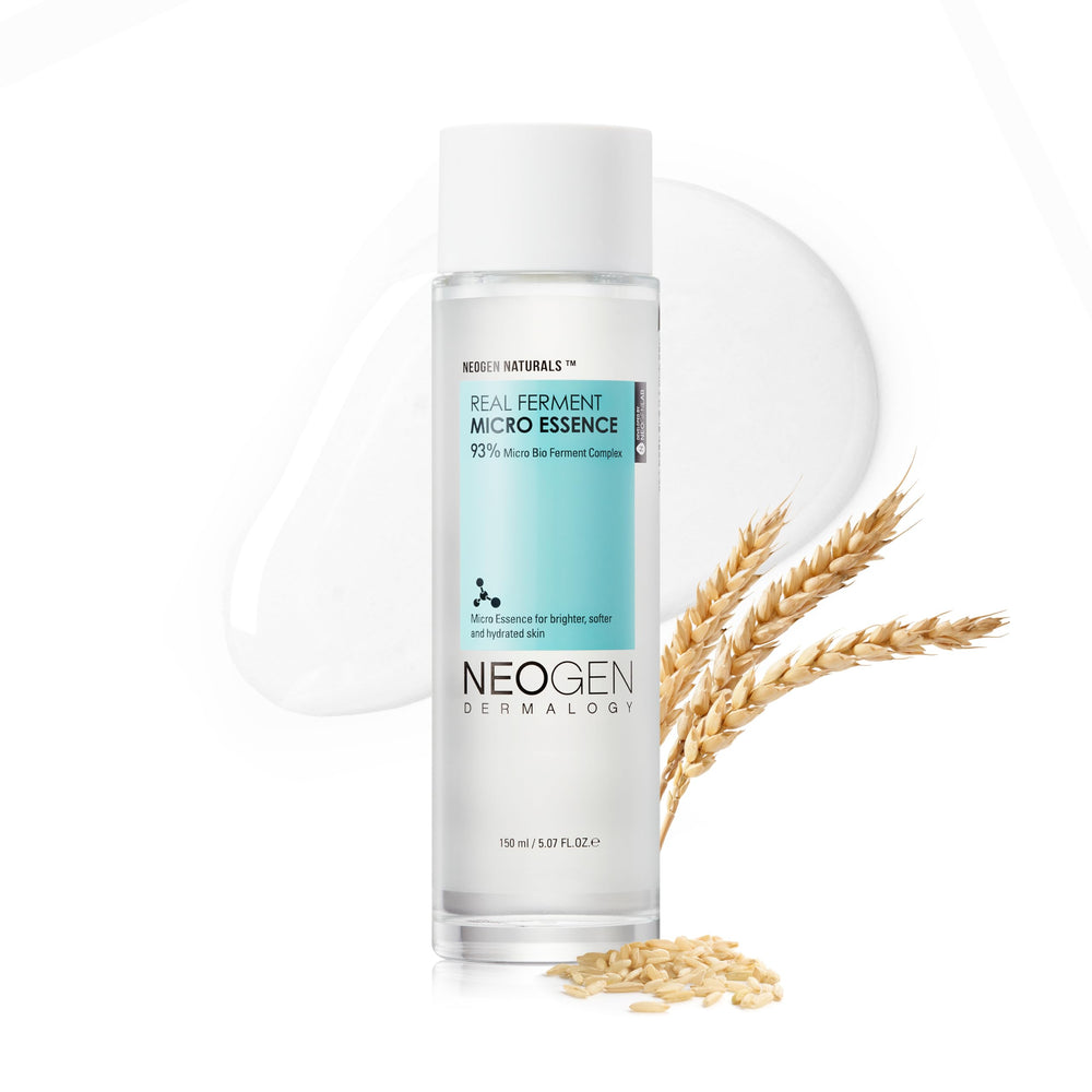DERMALOGY Real Ferment Micro Essence bottle highlights 93% fermented ingredients for fast hydration.