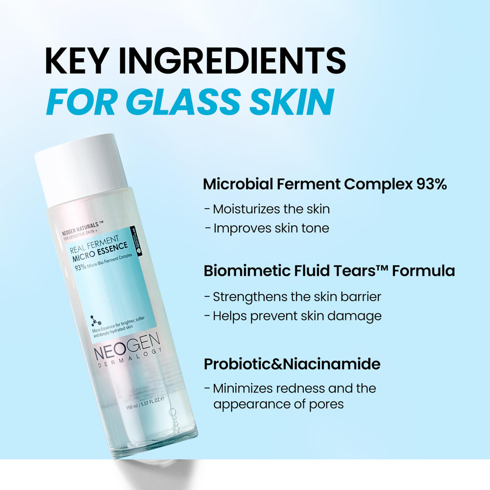 DERMALOGY Real Ferment Micro Essence texture swatch reveals light, fast-absorbing hydration.