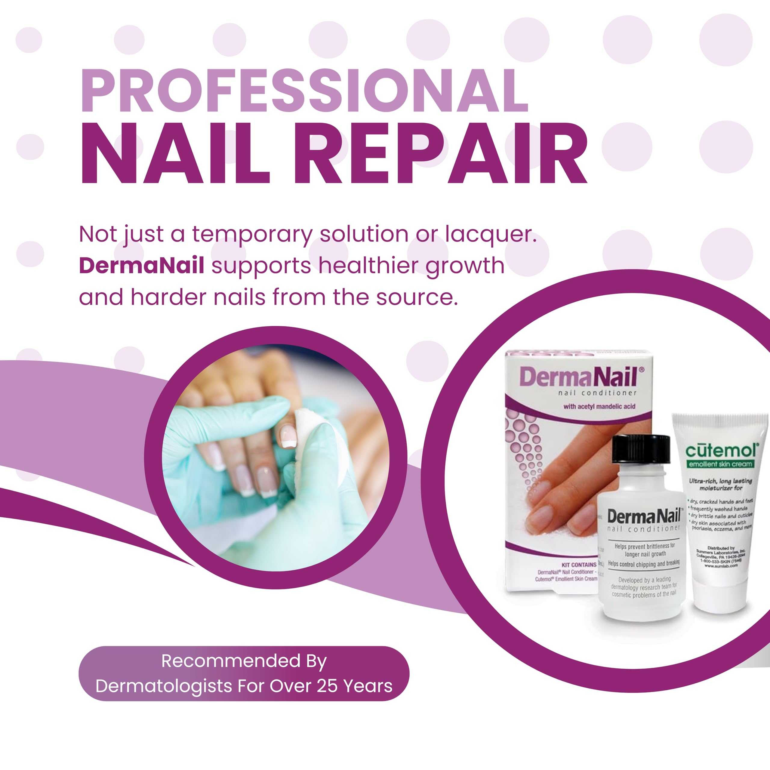DermaNail hands nails before after closeup illustrating growth potential and nail health.