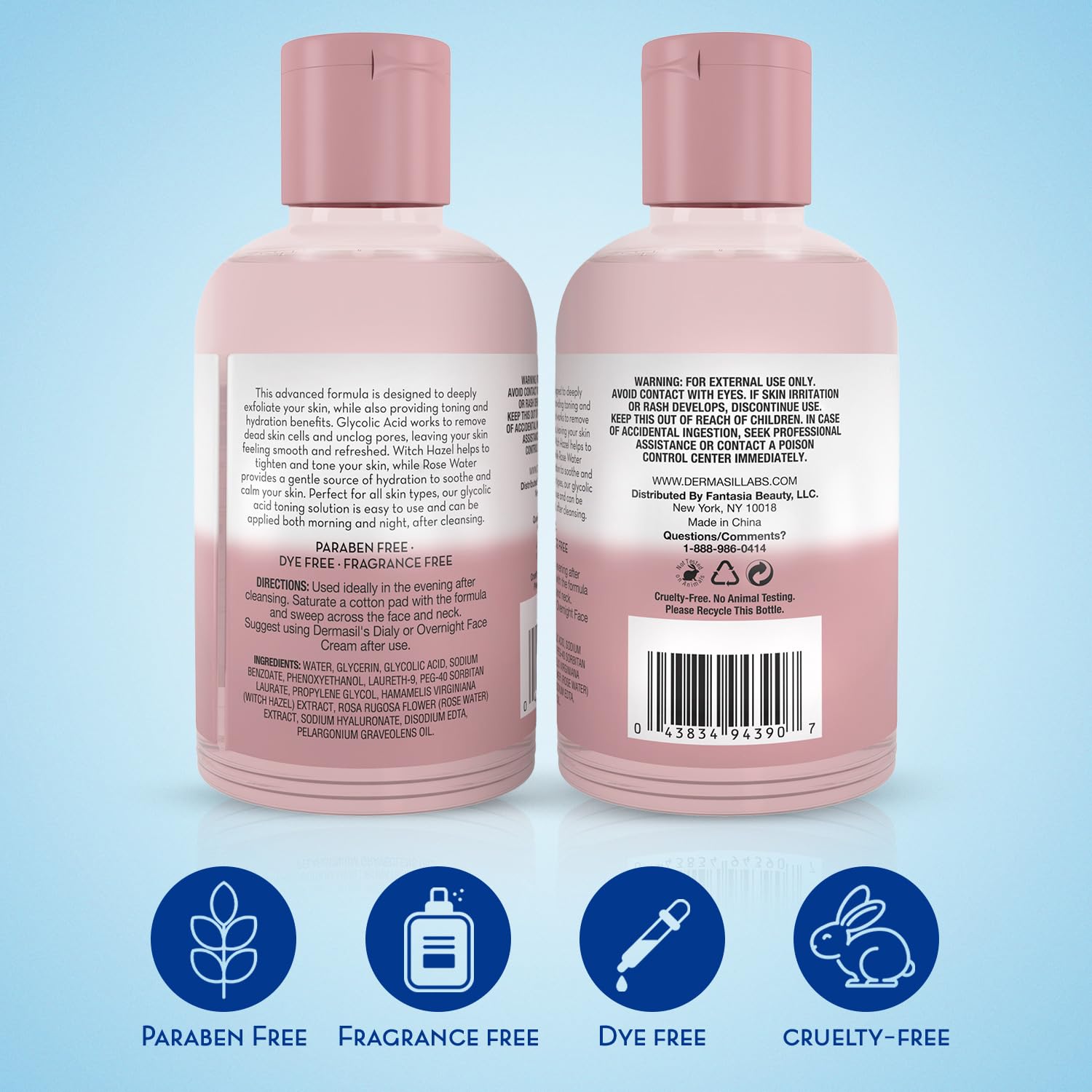 Dermasil rose-water toner application shows soothing hydration and natural rose aroma.
