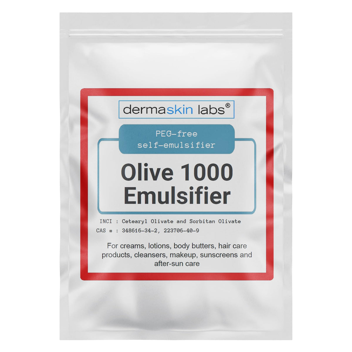 Dermaskin Labs Olive 1000 emulsifier pours for silky, stable emulsions.