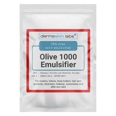 Dermaskin Labs Olive 1000 emulsifier pours for silky, stable emulsions.