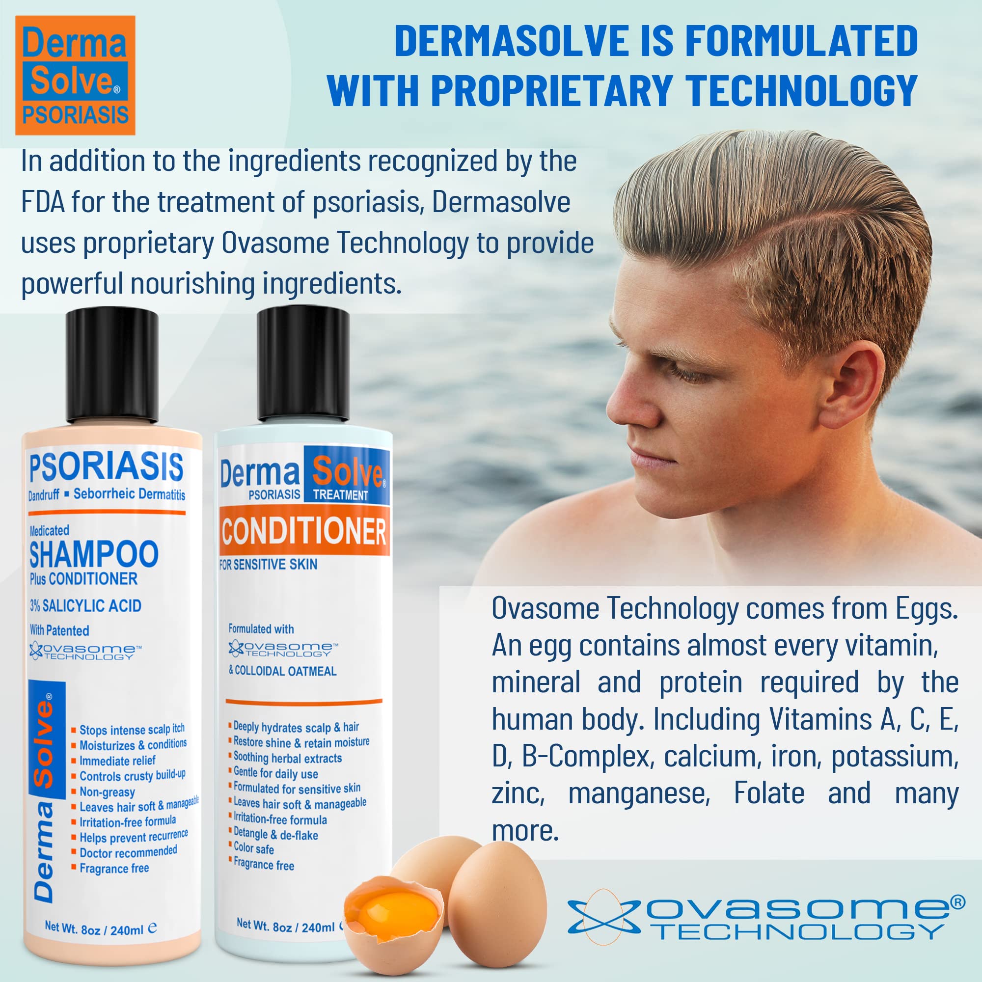 Dermasolve hair after use shows improved softness and reduced irritation on scalp.