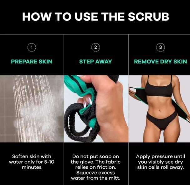 Dermasuri exfoliation before tanning helps prep skin and even application