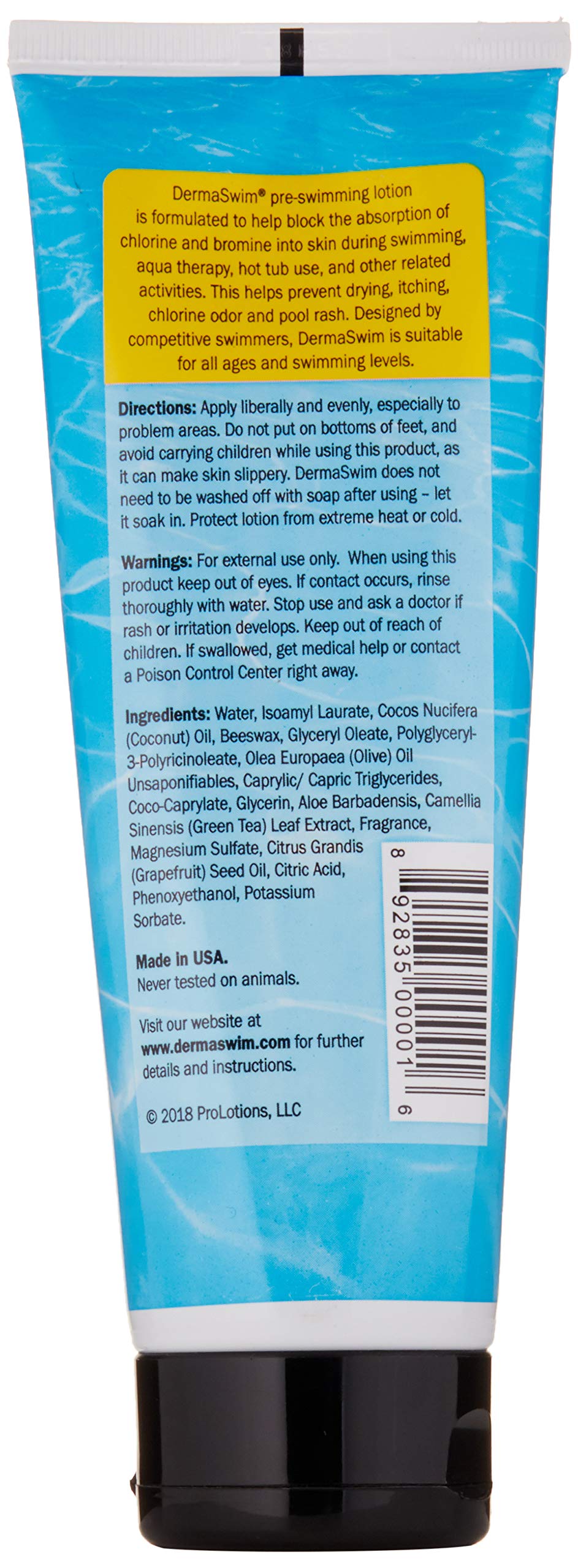 DermaSwim 8 fl oz packaging convenient for gym or home.