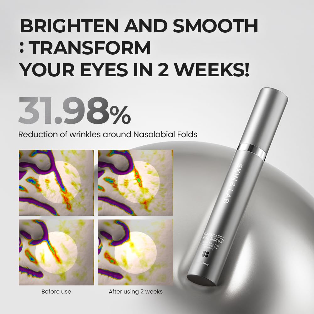 Dermatologist-tested seal on SKIN&LAB eye serum offers trusted skincare.