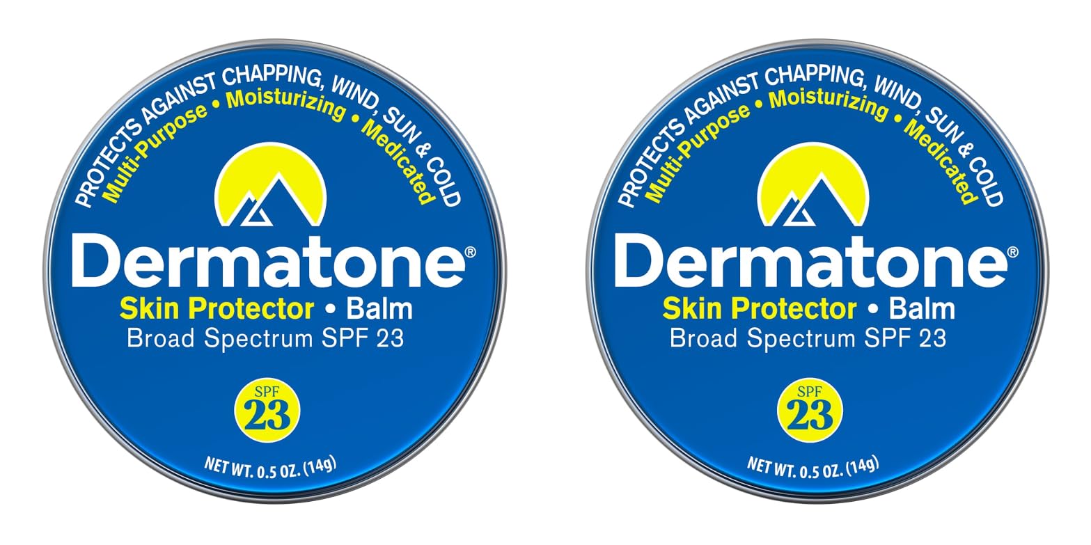 Dermatone Skin Protector Balm classic tin front view showing compact outdoor protection