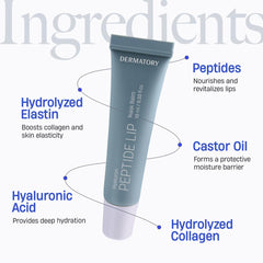 DERMATORY Hyalluron Peptide Lip Mask Texture close-up reveals glossy, cushiony feel.