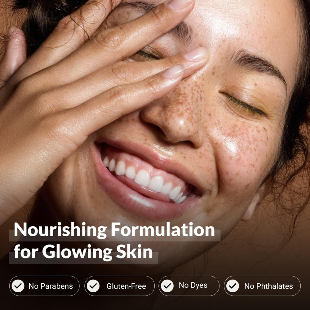DERMATOUCH vitamins close-up suggests nourishing formulation supports skin vitality post-cleanse