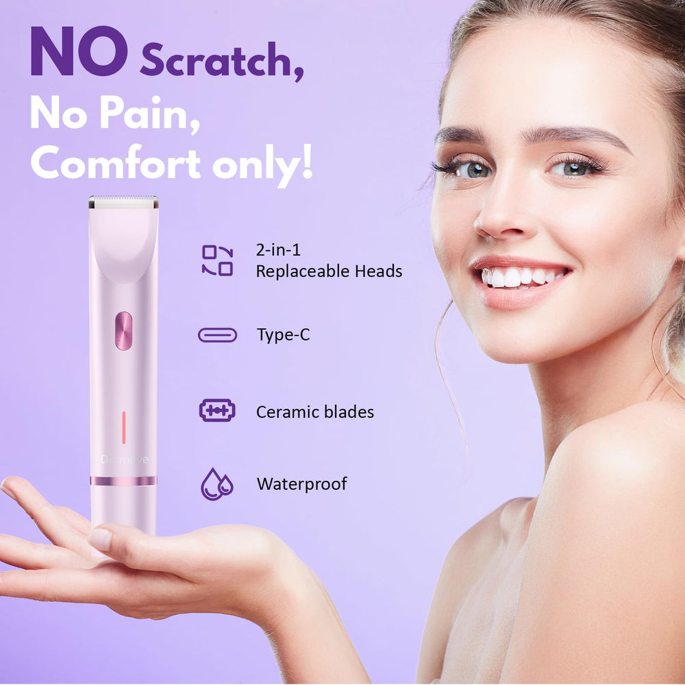 Dermave Bikini Shaver in wet-dry mode for shower or dry grooming