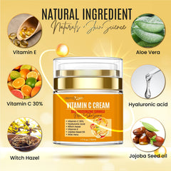 DERMAXGEN organic vitamin C cream label detail emphasizes premium ingredients.
