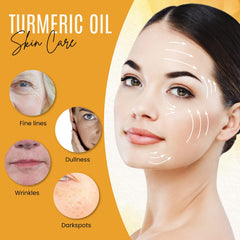 DERMAXGEN Turmeric Oil applied to the face during routine for daily hydration and glow.