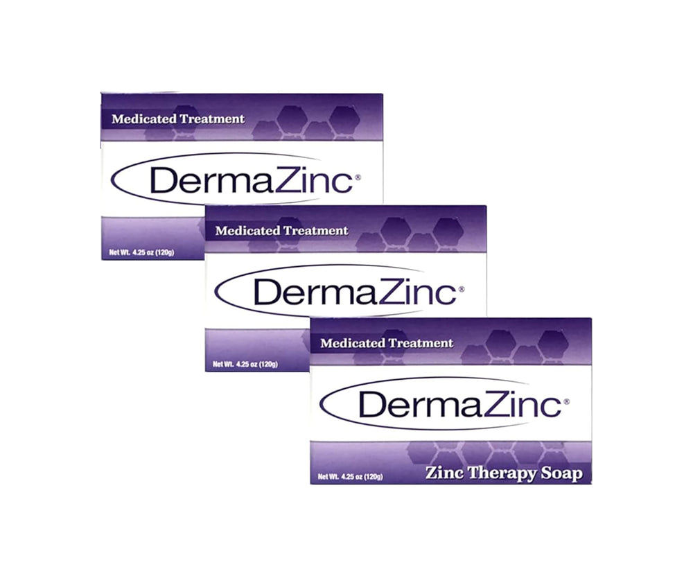 DermaZinc Therapy Soap bar showing soothing zinc formula for irritated skin