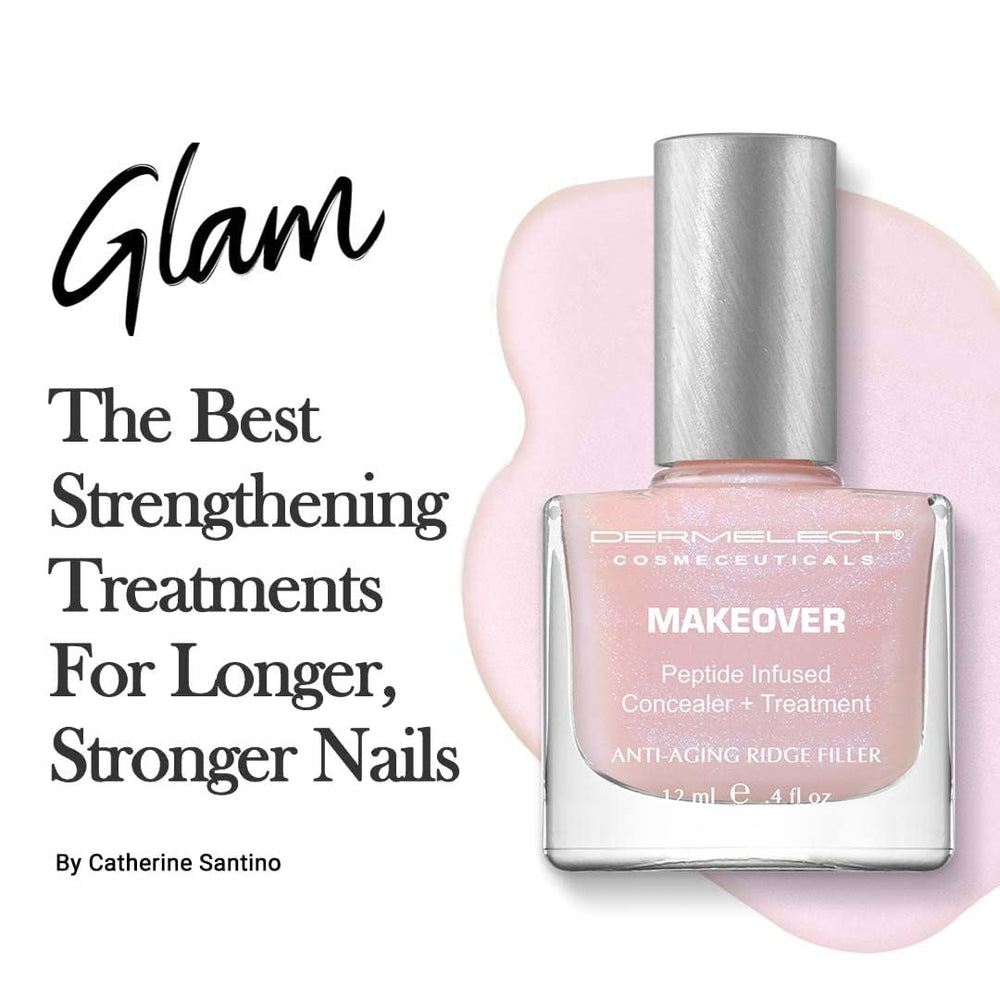 Dermelect ridge filler before-and-after nails show smoother texture
