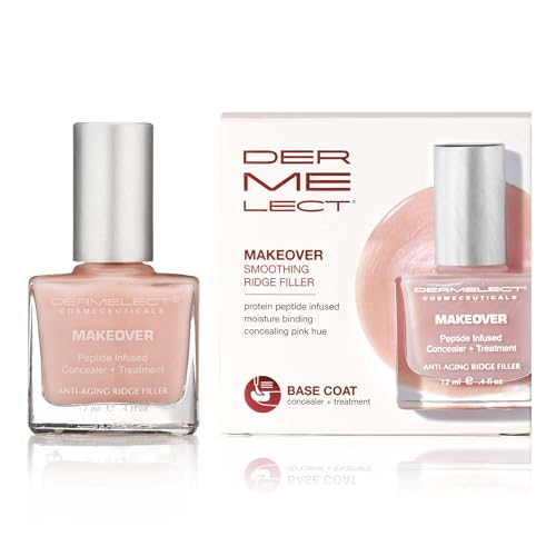 Dermelect Makeover Ridge Filler bottle front with shimmering pink formula camouflaging ridges