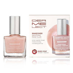 Dermelect Makeover Ridge Filler bottle front with shimmering pink formula camouflaging ridges