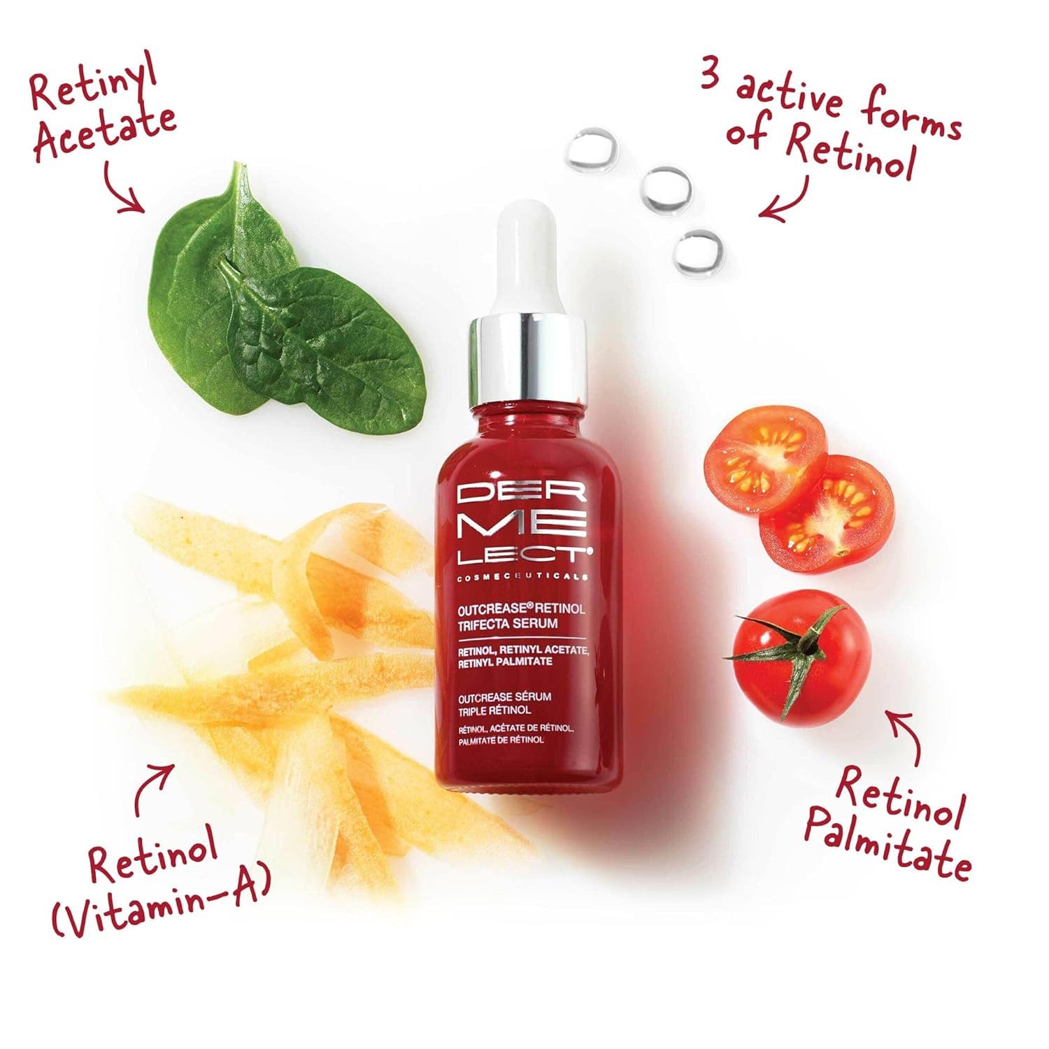 Dermelect Outcrease packaging box emphasizes water-free formula.