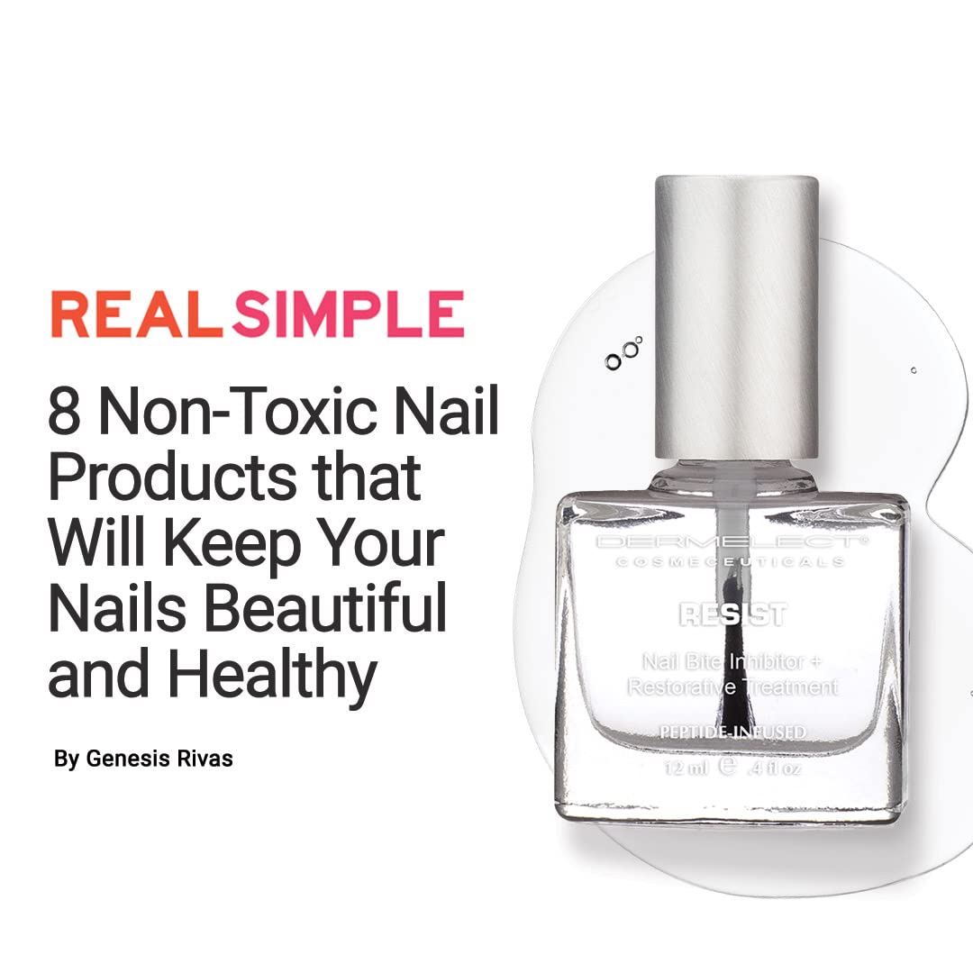 Dermelect Resist product on nails showing clear finish and potential growth support.