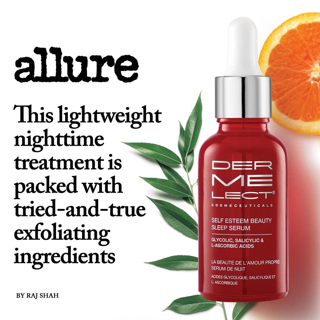 Dermelect Self-Esteem Beauty Sleep Serum glow in morning hinting radiant skin.