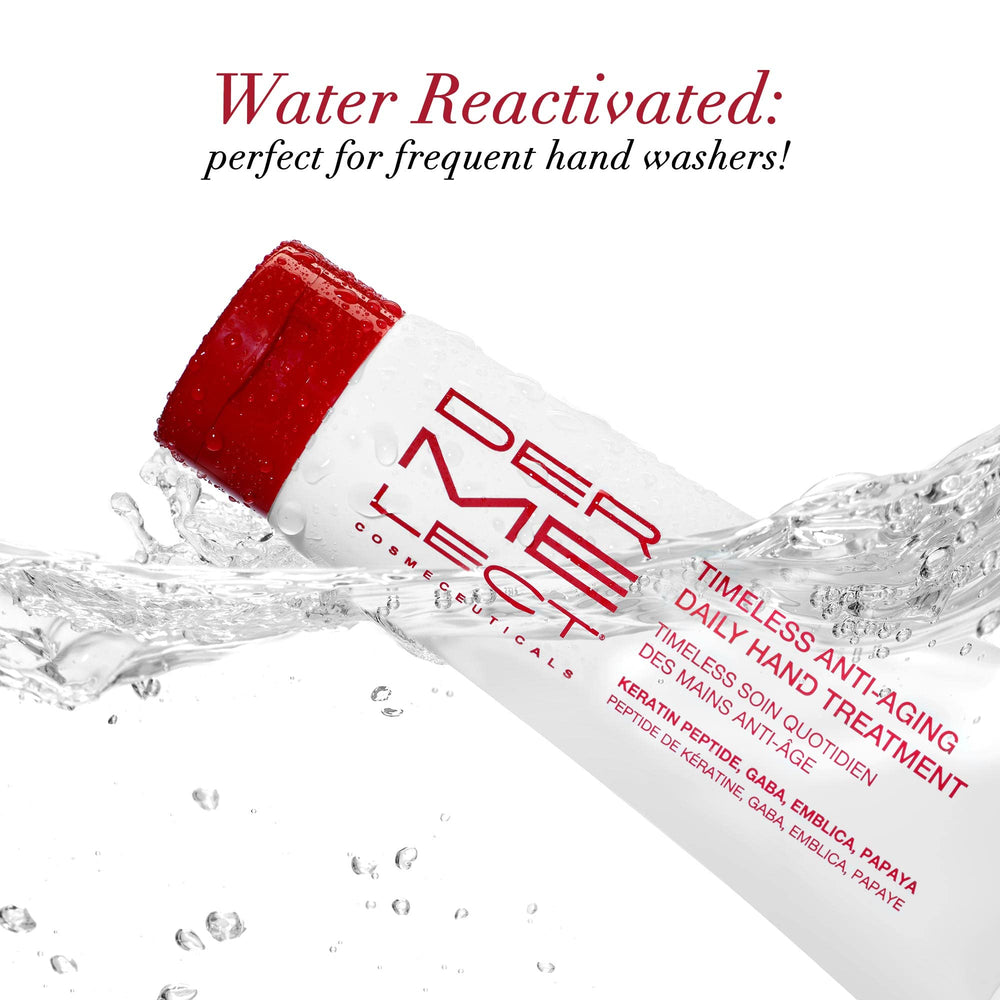 Dermelect Timeless application close-up highlighting quick absorption and satin finish