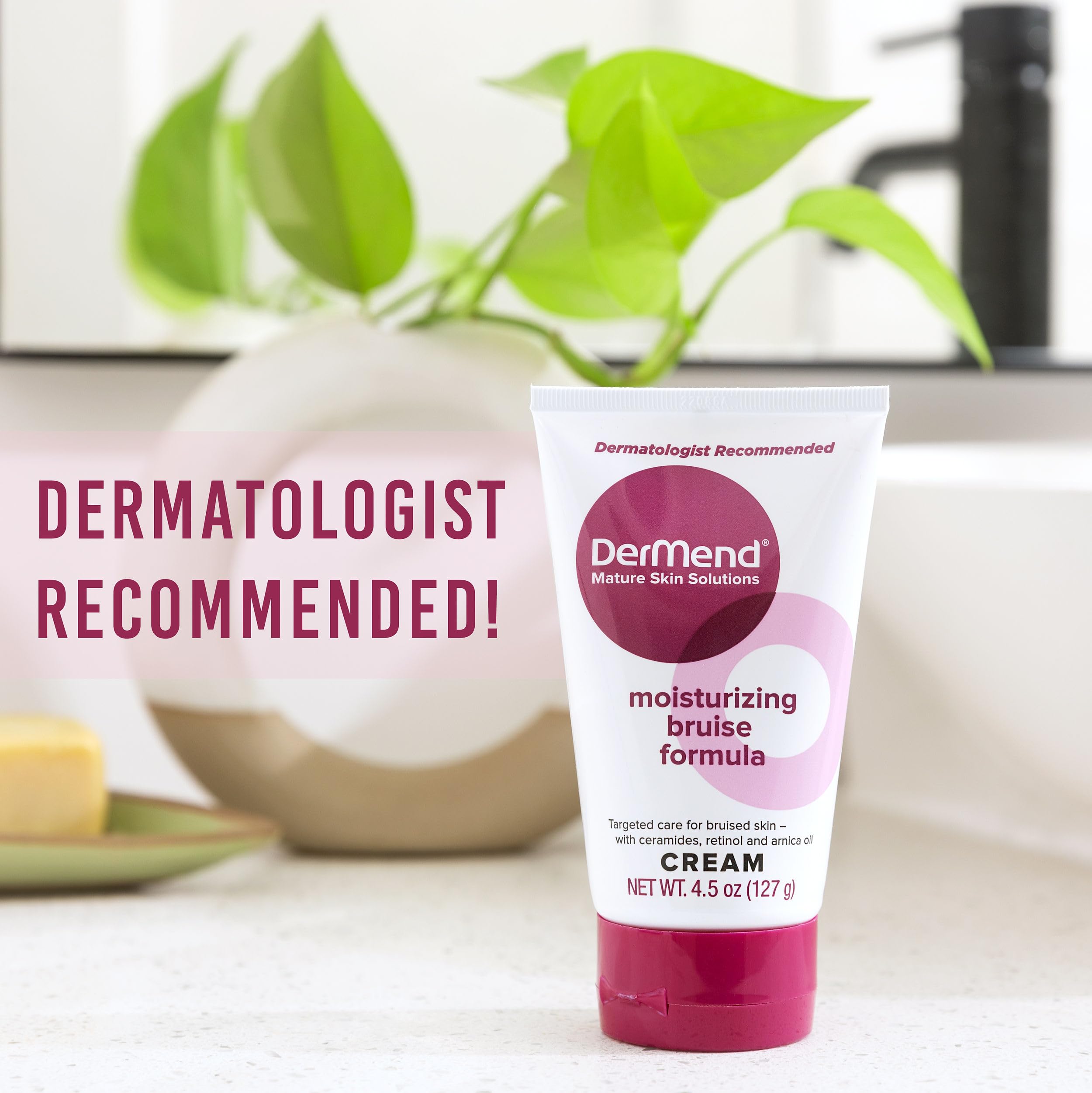 Dermend Arnica Cream texture closeup showing light non-greasy spread.