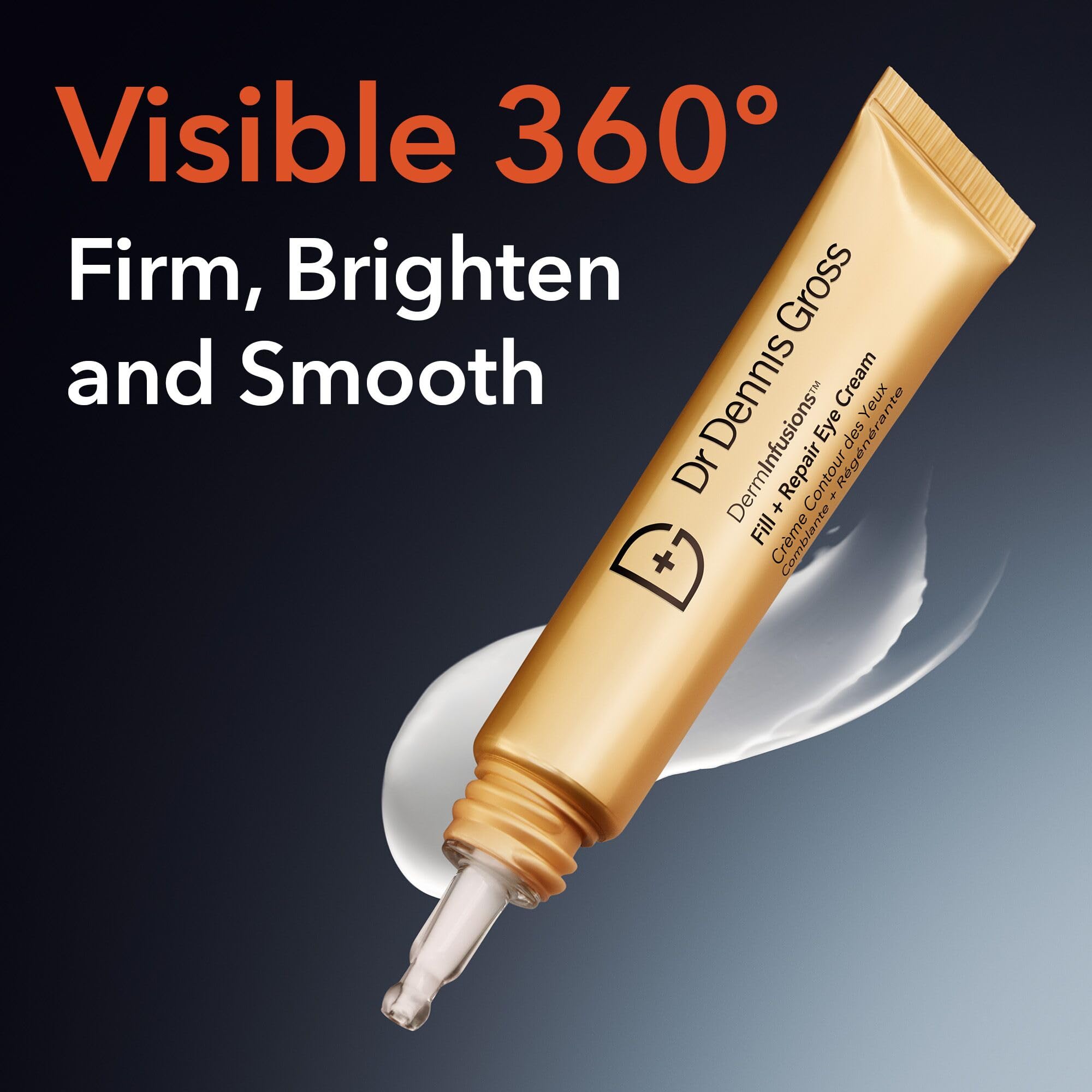 DermInfusions eye cream under-eye area close-up for plump hydration