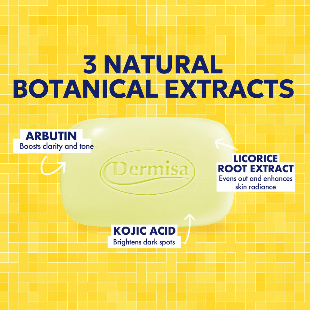 Dermisa Brightening Bar licorice-root close-up promotes even skin tone.